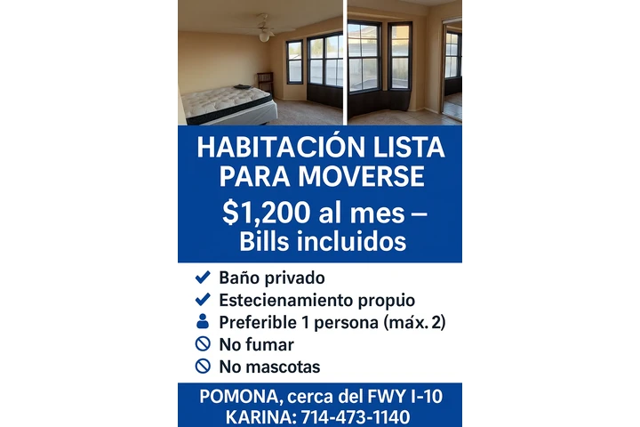 $1200 : Habitación Amplia y Comoda image 1