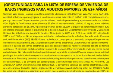 ADULTOS MAYORES DE 62+ AÑOS! en Los Angeles