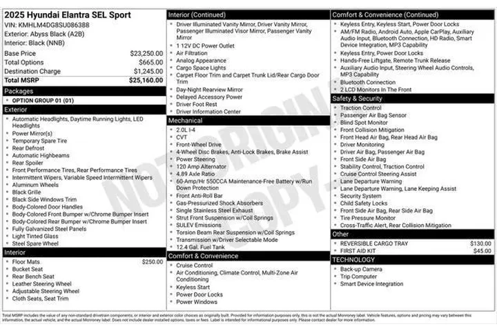 $21951 : Hyundai ELANTRA 2025 SEL Spo image 2