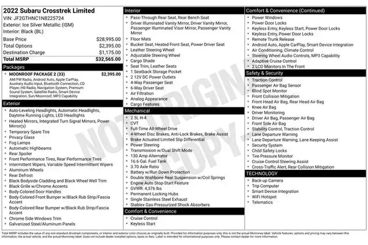 $21990 : Subaru Crosstrek 2022 AWD Li image 4