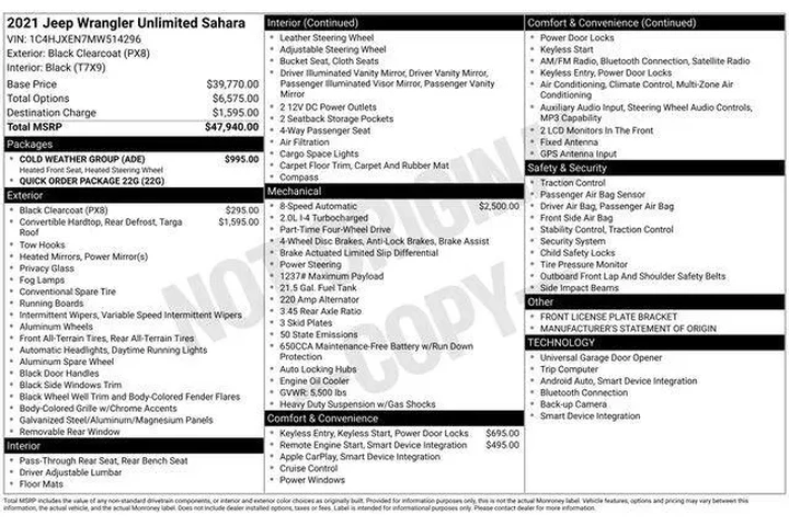 $28495 : Jeep Wrangler Unlimited 2021 image 9