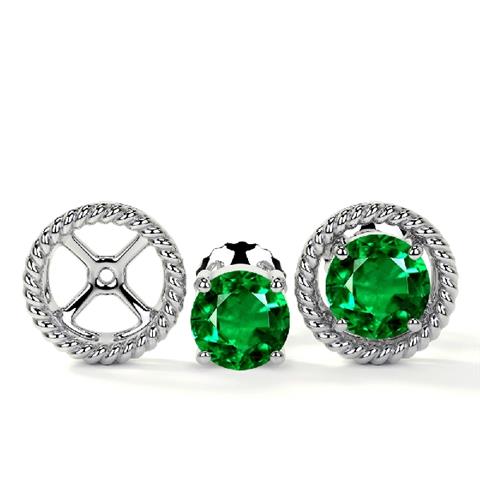 $1464 : 0.80 cttw. Emerald  Earrings image 1
