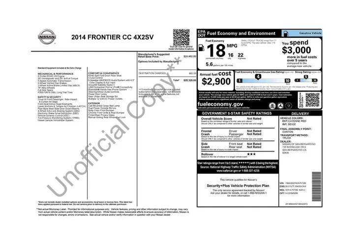 $11202 : Nissan Frontier 2014 4x2 S 4 image 2