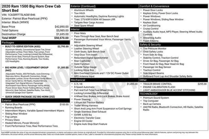$24998 : Ram 1500 2020 4x4 Lone Star image 2