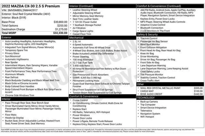 $19487 : Mazda CX-30 2022 AWD 2.5 S P image 3
