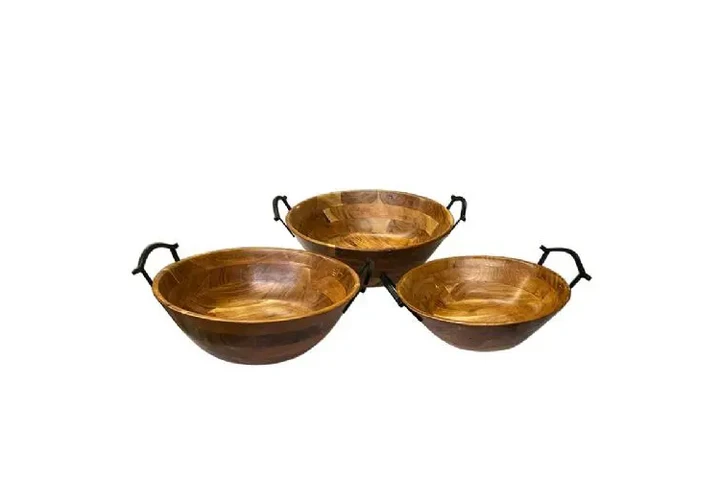 $95 : 3 PC SET WOODEN BOWL image 1