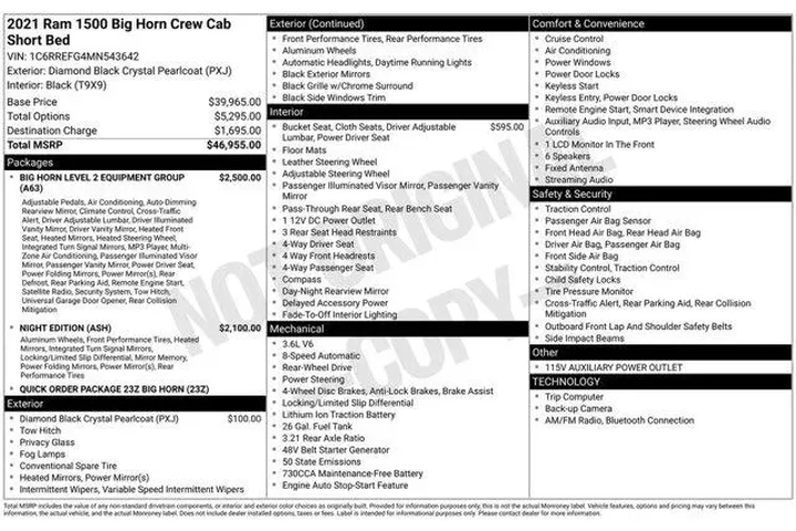 $25996 : Ram 1500 2021 4x2 Big Horn 4 image 2