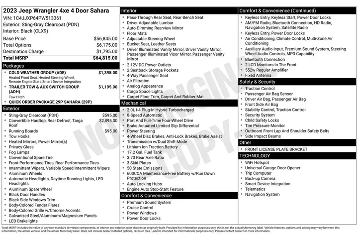 $29585 : Jeep Wrangler 2023 4x4 Sahar image 4