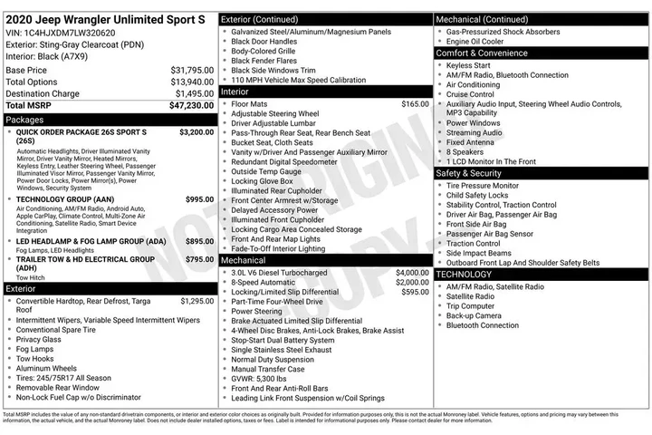 $28053 : Jeep Wrangler Unlimited 2020 image 2