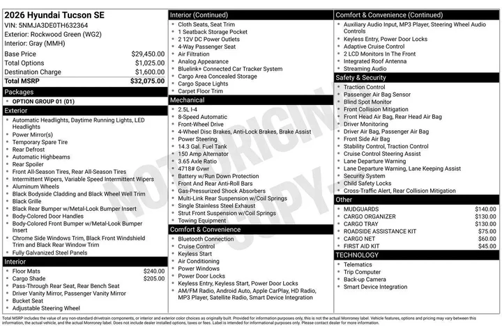 $27885 : Hyundai TUCSON 2026 SE 4dr S image 6