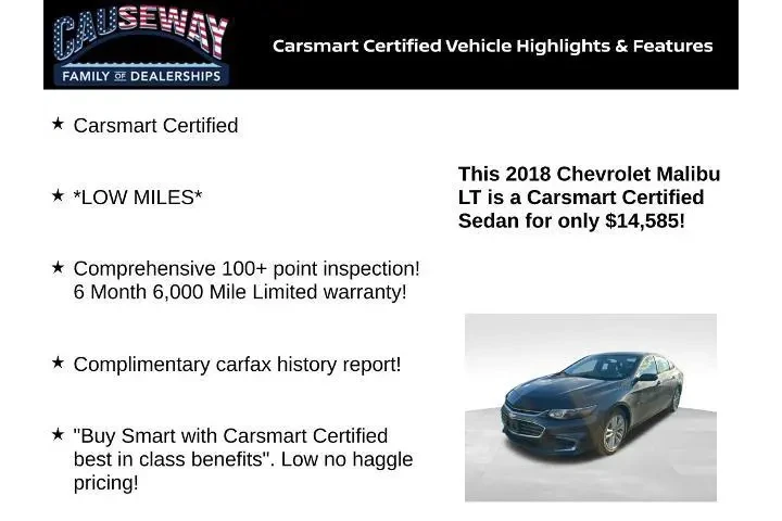 $14585 : Chevrolet Malibu 2018 LT 4dr image 2
