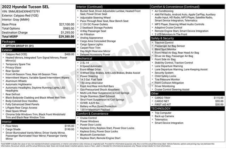 $18996 : Hyundai TUCSON 2022 SEL 4dr image 5