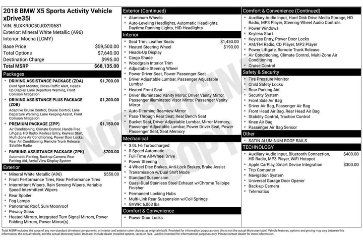 $18834 : BMW X5 2018 AWD xDrive35i 4d image 4