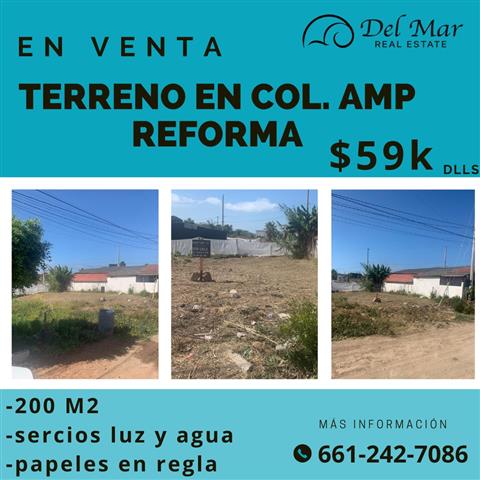 $59000 : venta de terreno en la Reforma image 1