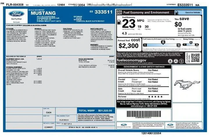 $13680 : Ford Mustang 2014 V6 2dr Con image 2