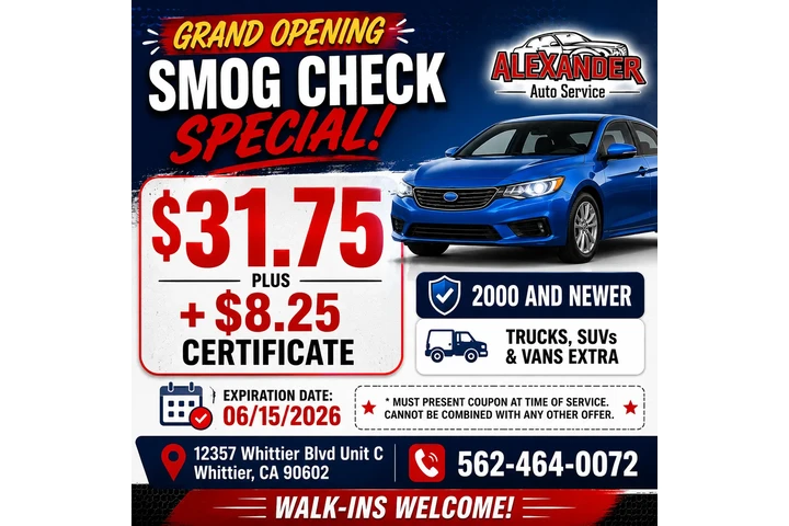 Grand Opening Smog Special! image 1