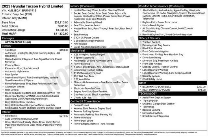 $28970 : Hyundai TUCSON Hybrid 2023 A image 2