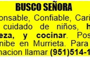 BUSCO SEÑORA-cuidado de niños en San Bernardino