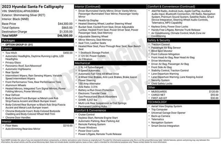 $34375 : Hyundai SANTA FE 2023 AWD Ca image 2