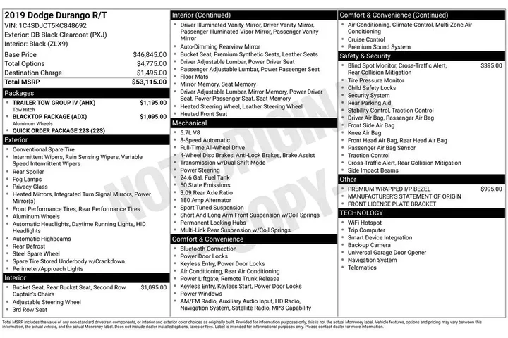 $29000 : Dodge Durango 2019 AWD R/T 4 image 2