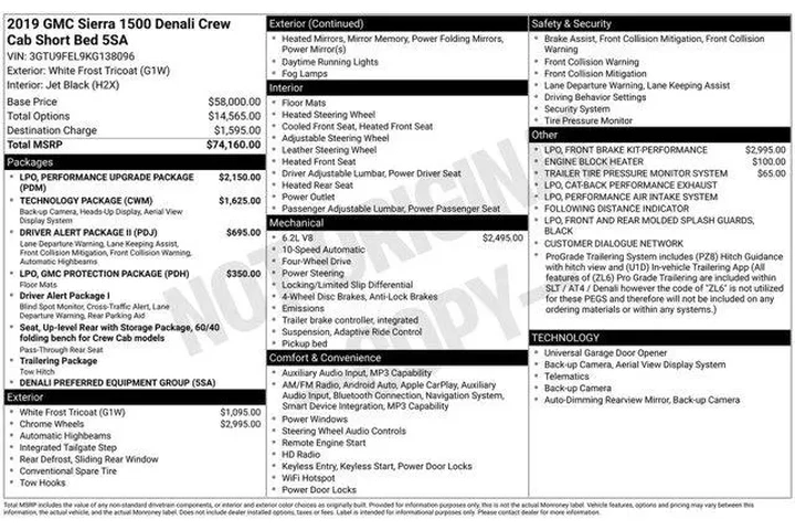 $35780 : GMC Sierra 1500 2019 4x4 Den image 1