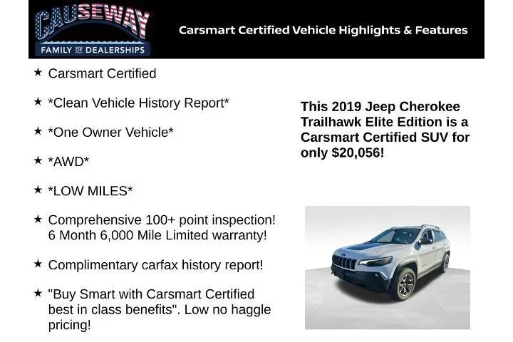 $20056 : Jeep Cherokee 2019 4x4 Trail image 2