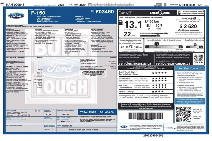 $35449 : Ford F-150 2022 4x4 XLT 4dr image 7