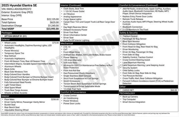 $18918 : Hyundai ELANTRA 2025 SE 4dr image 5