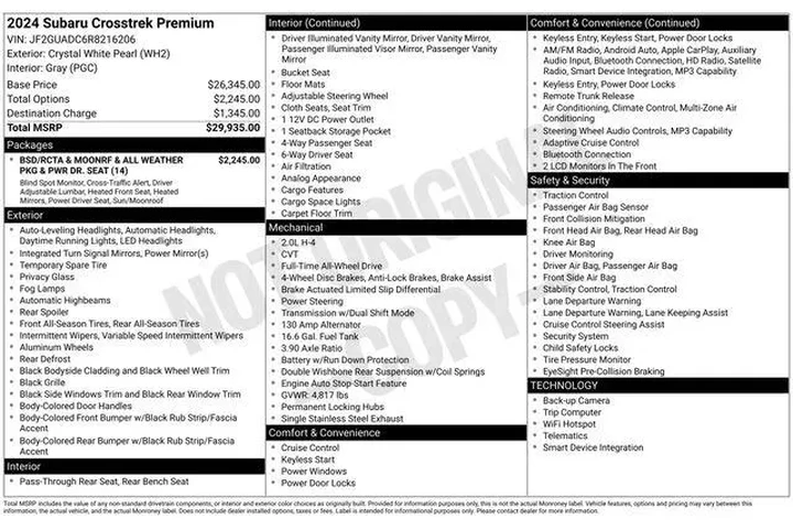 $26590 : Subaru Crosstrek 2024 AWD Pr image 3