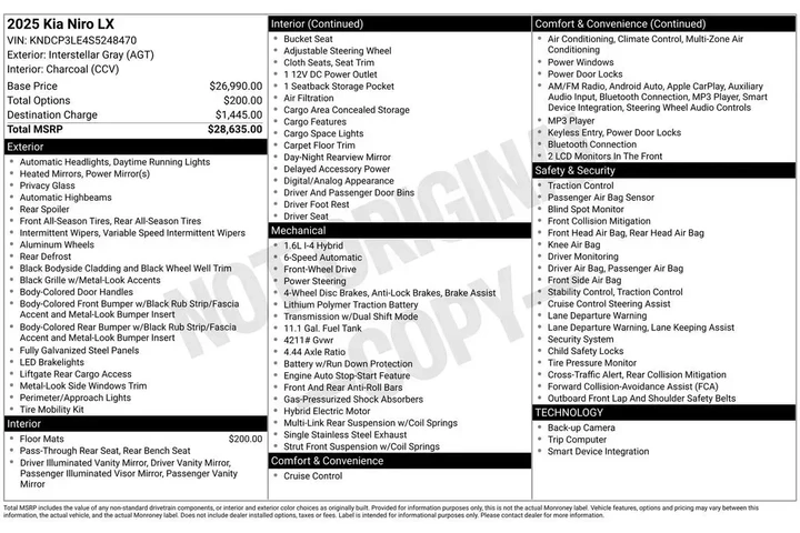 $21875 : Kia Niro 2025 LX 4dr Crossov image 7