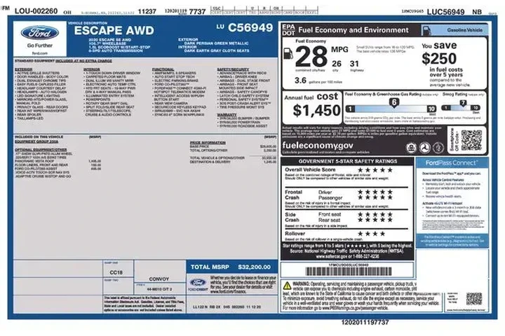 $16470 : Ford Escape 2020 AWD SE 4dr image 2