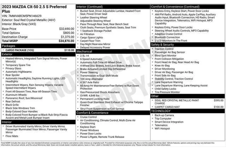 $21495 : Mazda CX-50 2023 AWD 2.5 S P image 3