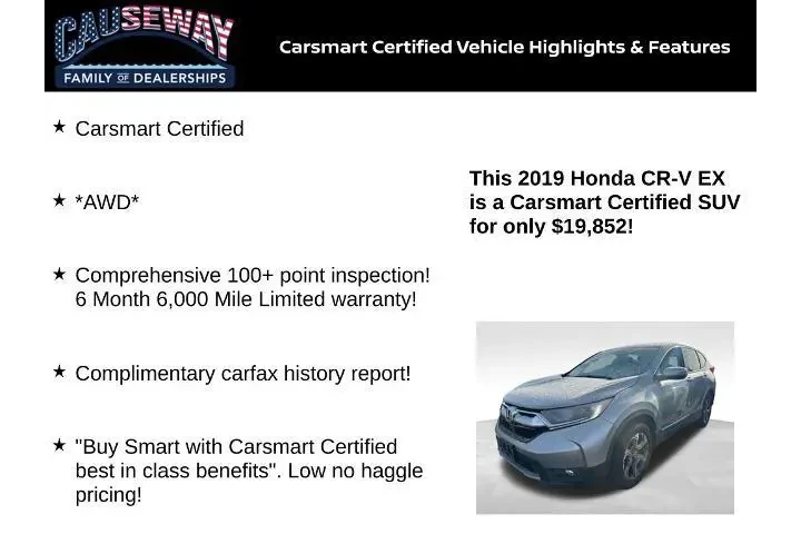 $19852 : Honda CR-V 2019 AWD EX 4dr S image 2