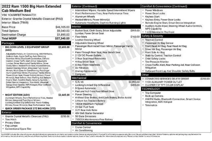 $36000 : Ram 1500 2022 4x4 Big Horn 4 image 2