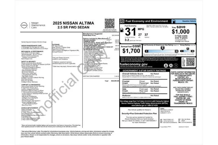 $24687 : Nissan Altima 2025 2.5 SR 4d image 4