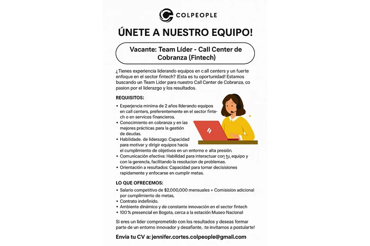 Team Lider Call Center Fintech image 1