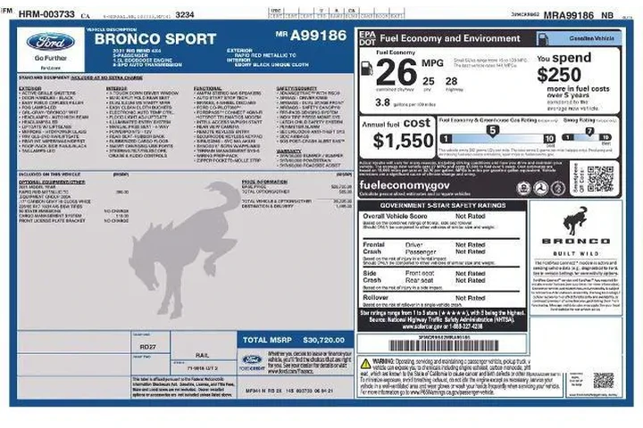 $22235 : Ford Bronco Sport 2021 AWD B image 3