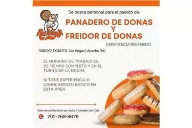 PANADERO  Y FREIDOR DE DONAS en Las Vegas