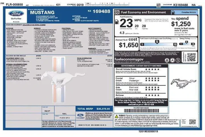 $22026 : Ford Mustang 2019 EcoBoost 2 image 2