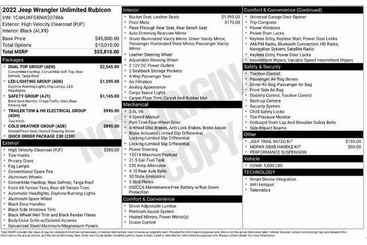 $30588 : Jeep Wrangler Unlimited 2022 image 1