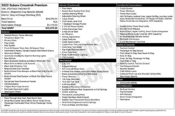 $22190 : Subaru Crosstrek 2022 AWD Pr image 5