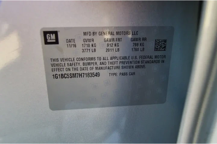 $9995 : Used 2017 Cruze 4dr Sdn Auto image 10