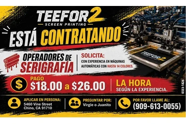 OPERADORES DE SERIGRAFIA 📍 en San Bernardino