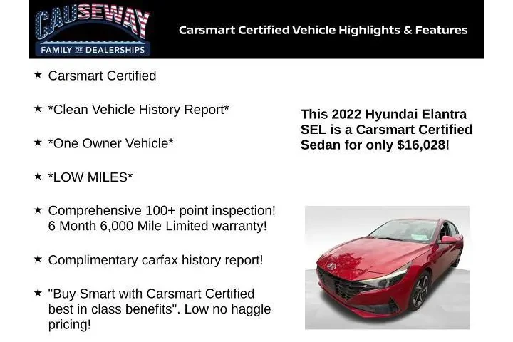 $16028 : Hyundai ELANTRA 2022 SEL 4dr image 2