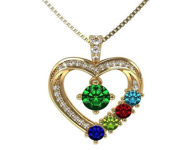 $80 : Mother Birthstone Necklace image 1