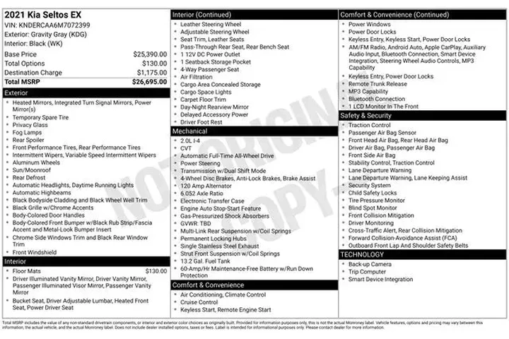 $18470 : Kia Seltos 2021 AWD EX 4dr S image 2