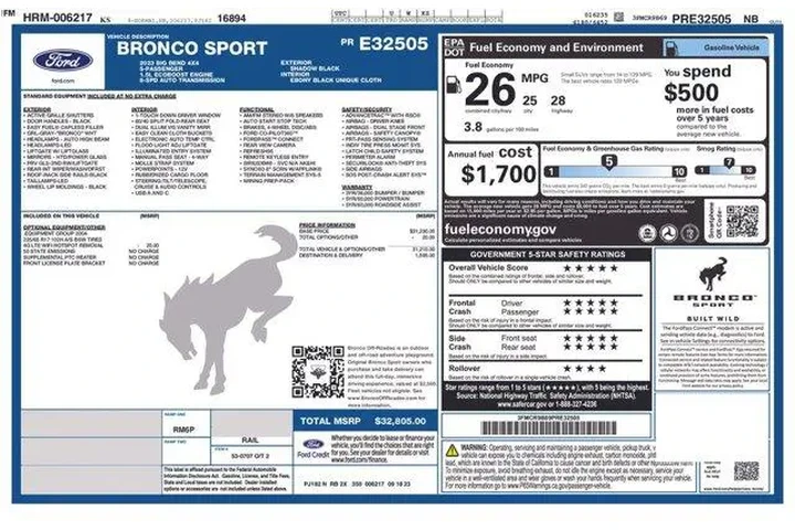 $26488 : Ford Bronco Sport 2023 AWD B image 2