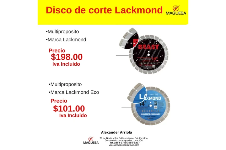 $101 : Discos 14 Pulg. Diamantados image 1