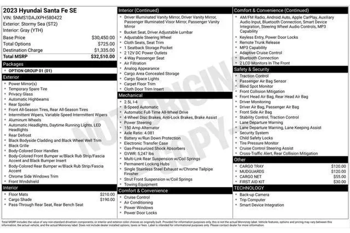 $19995 : Hyundai SANTA FE 2023 AWD SE image 7