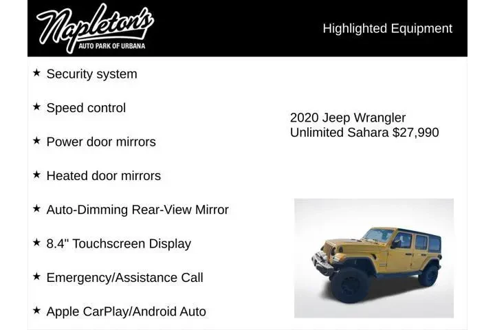 $27990 : Jeep Wrangler Unlimited 2020 image 6